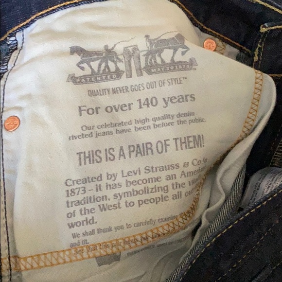 LEVI men’s dark blue straight leg jeans - Picture 6 of 7